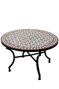 Table en mosaïque marocaine Albaicin noir et blanc...