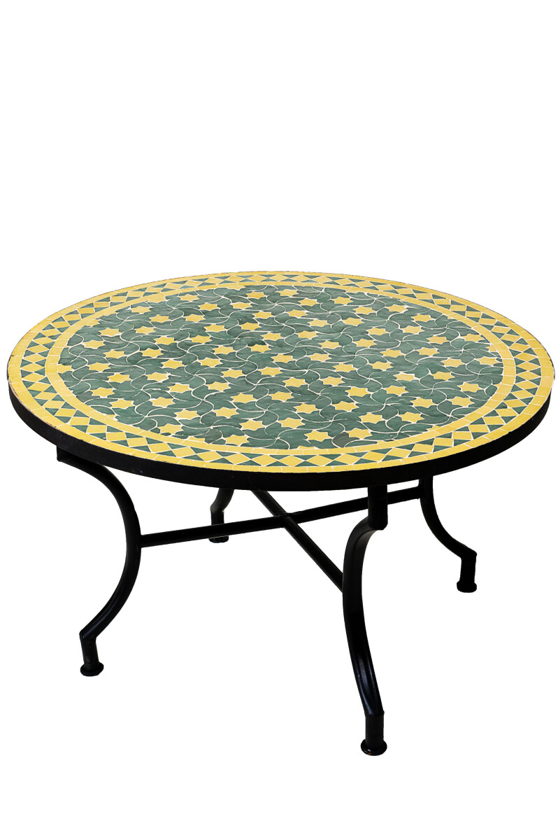 Table en mosa&iuml;que marocaine Estrella, verte et...