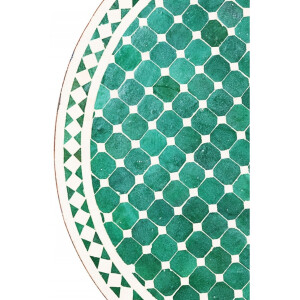 Table en mosaïque marocaine Marrakech, vert et...