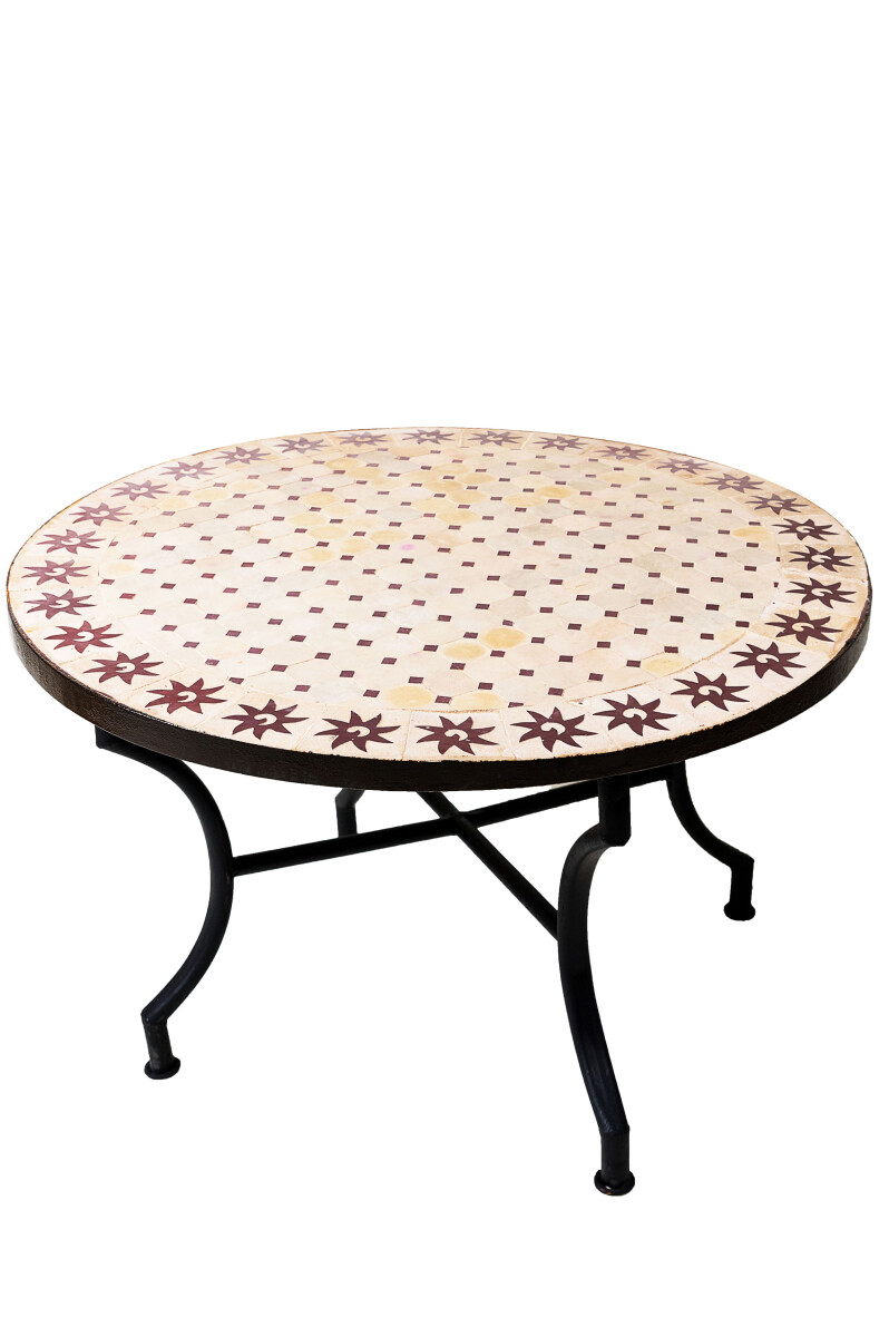 Table en mosaïque marocaine Soleil  box