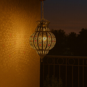 Suspension Jilan argentée 42 cm | Lampe marocaine...
