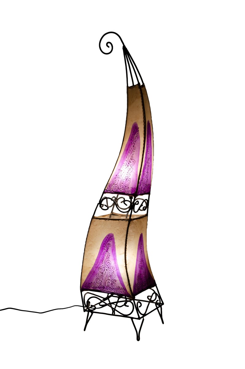 Lampadaire Ashoura 100 cm en cuir | Lamp box