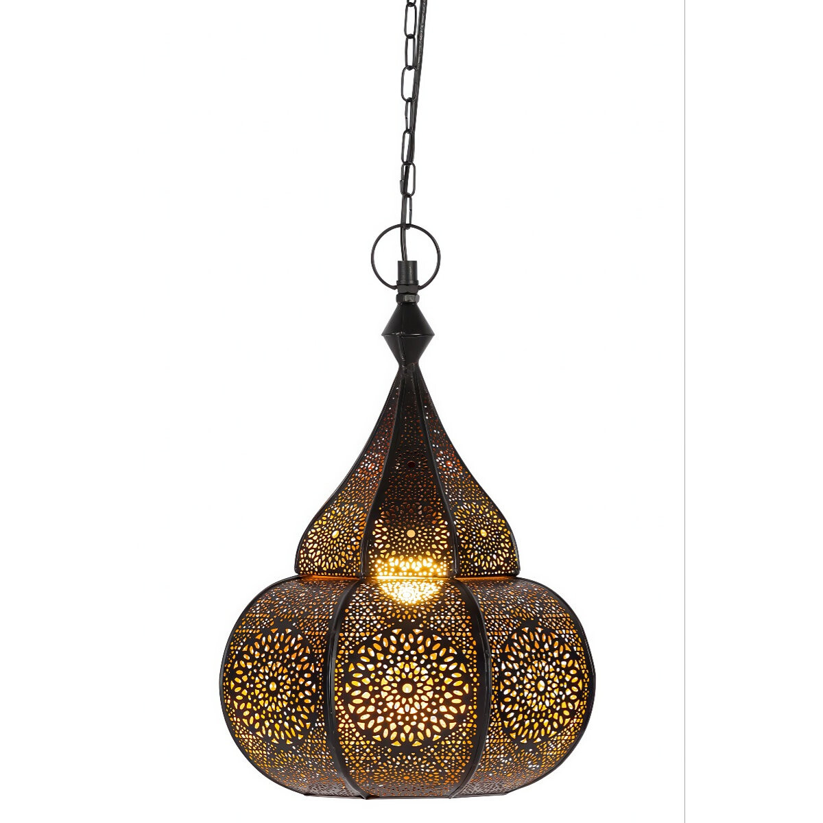 Lampe suspendue orientale Ilham noire -  box