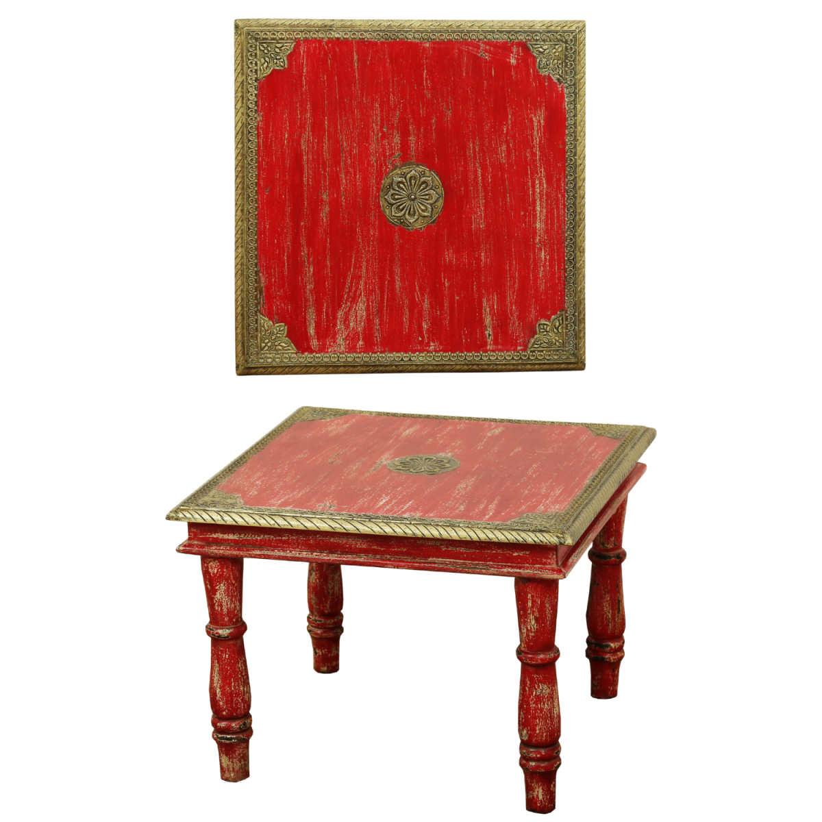 Table basse Anjay rouge 55 x 55 cm | Tab box