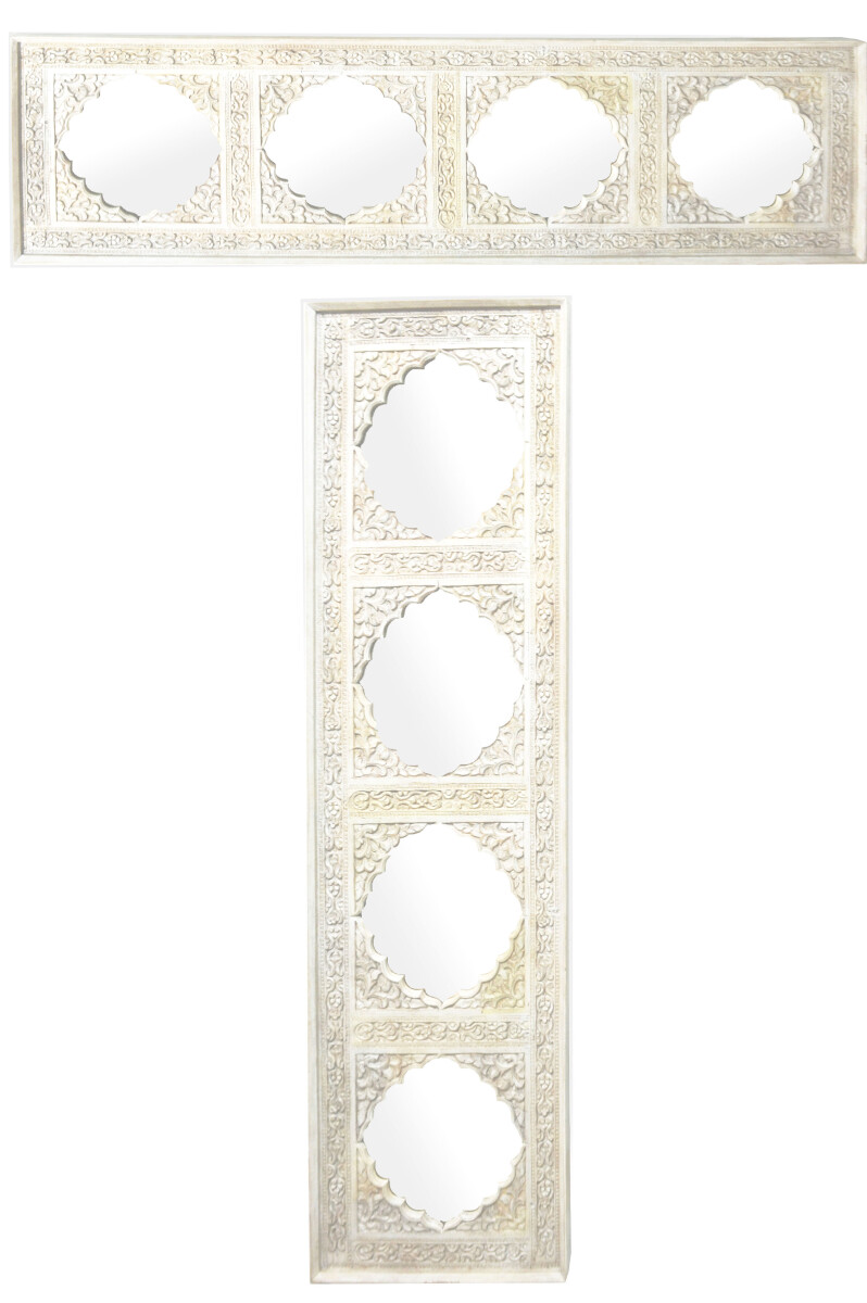 Miroir oriental Miroir de couloir Haliz Blanc - 180 cm -