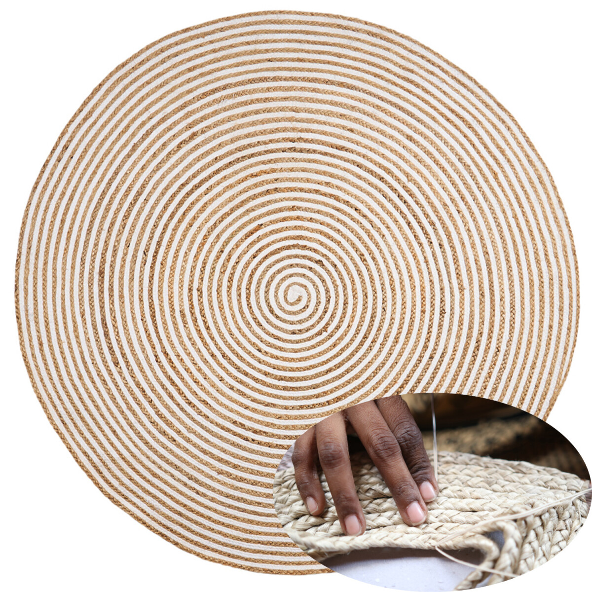 Tapis rond en jute Rocio 150 cm box