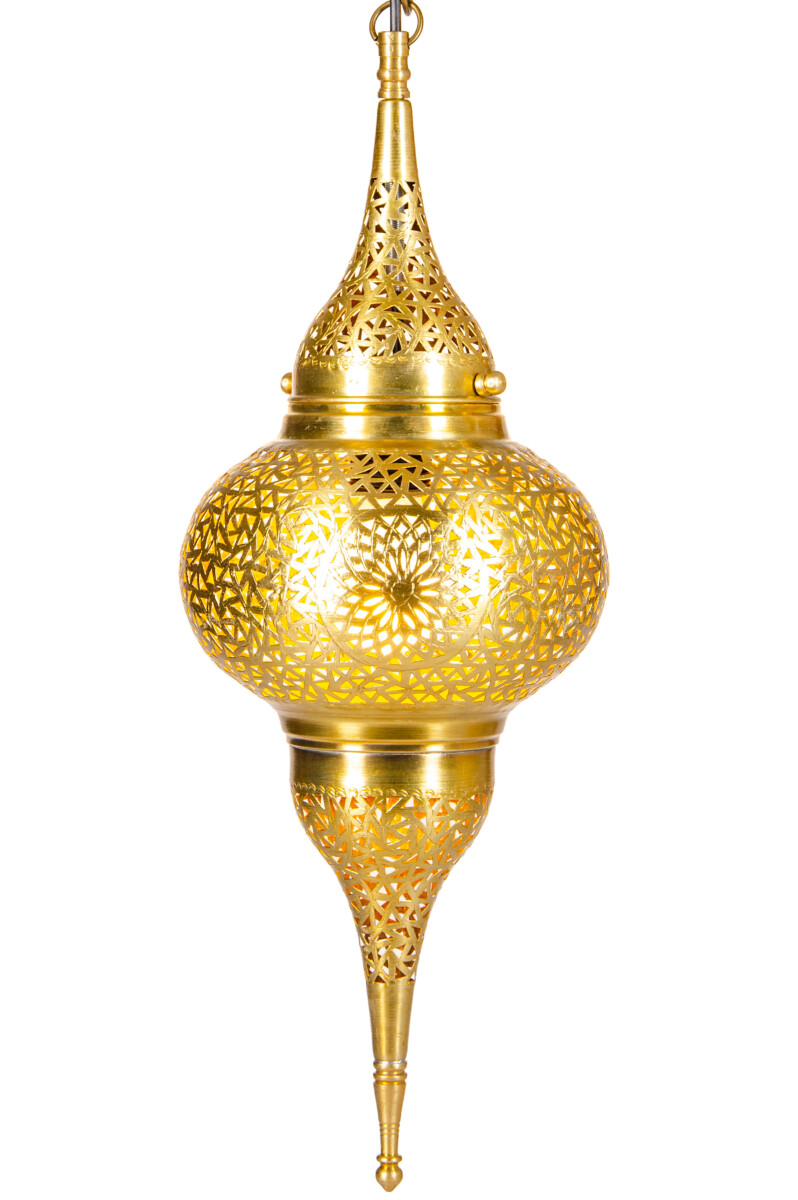 Suspension Hayati Gold 55 cm | Lampe marocaine en laiton