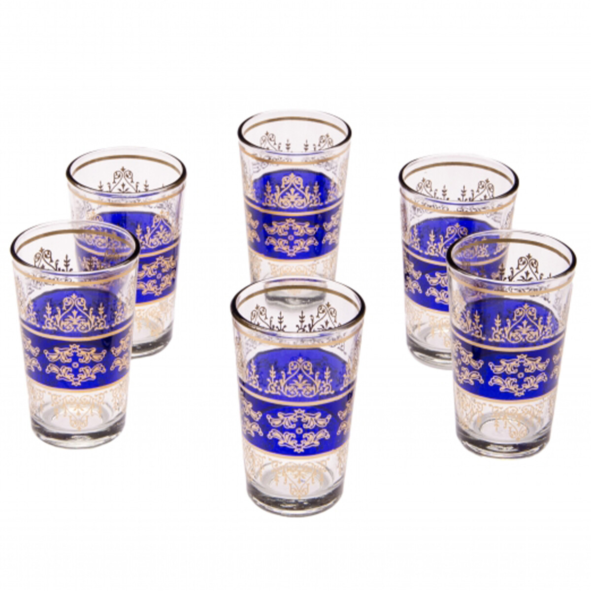 6 verres à thé Orient « Marrakech Bleu &